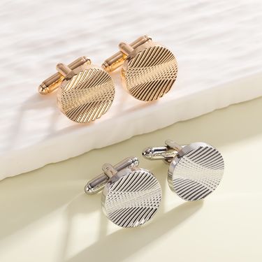 exclusive new round striped plaid cufflinks fashionable men's business cufflink_voghion.com