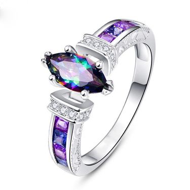 Exquisite Colorful Oval Zircon Accessories For Women's Fashion Trend Ring Jewelry_voghion.com