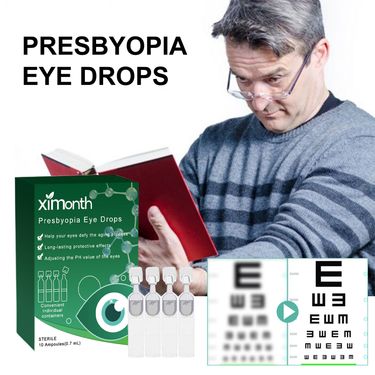 Ximonth Presbyopia Eye Drops, Relieve Eye Fatigue Dry Itchy Eyes Water Acid Swelling Blurred Vision Care Solution_voghion.com