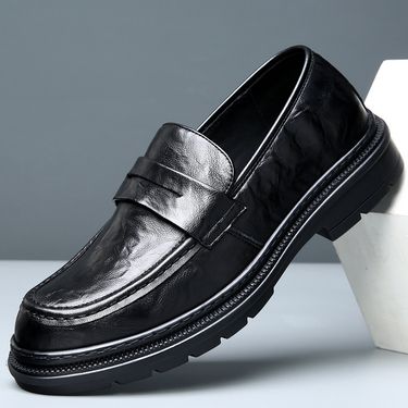 Suitable For All Seasons 2025 Spring New Genuine Business Casual Comfortable Soft Surface Formal Men's Slip-On Leather Shoes_voghion.com
