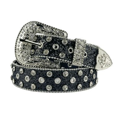 American Style Pin Buckle Rhinestone For Girls Fashion Beaded Decorative Punk Jeans Belt_voghion.com