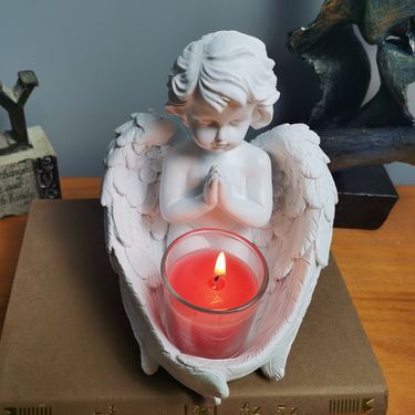 New Angel Candle Holder Ornament Nordic Style Home Desktop Storage Decoration Resin Craft_voghion.com