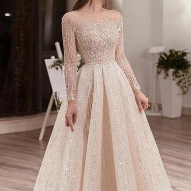 Women's Clothing trade cross border hot sale wishebay hot sale long sleeve sequined puffy dress long dress_voghion.com