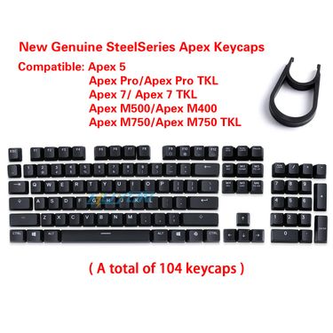 For SteelSeries Apex5/7/Pro M750 M500 M400 104 Key Keyboard Original Transparent Keycap_voghion.com