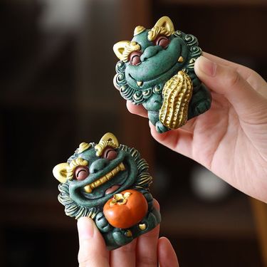 Pair Of Lucky Stone Lions Healing Energy Good Things Happen Creative Crafts Ornaments Company Personal Souvenirs_voghion.com