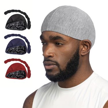 Cross Border Foreign Trade New Men's Turban Hat European And American Ethnic Elastic Baotou Hat Braid Hat Set Factory Direct Sales_voghion.com