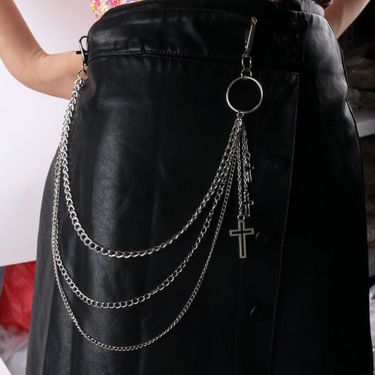Korean Instagram Haruku Style Personalized Street Bounce Diary Cross Pant Versatile Double Layer Waist Chain Unisex_voghion.com