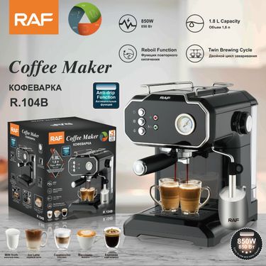 RAF European Standard Italian Coffee Machine Household Small Semi-automatic High Pressure Steam Milk Foam Extraction Can Pull Flowers_voghion.com