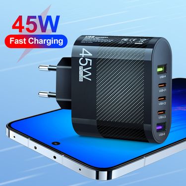 Music Festival 3.5A 3 Type-c+2USB Mobile Charger Multi interface Charging Head British Plug Batch_voghion.com