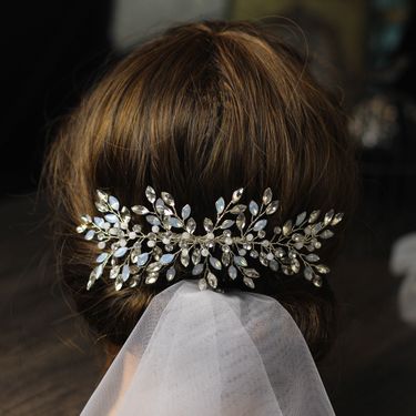 Unisex Bridal hair accessories exquisite fashion protein rhinestone disc hair comb comb comb wedding dress headwear_voghion.com