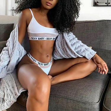 Women's New Sexy Underwear Black See-through Mesh Milk Silk Stitching Three-point Bikini Underwear Wholesale_voghion.com