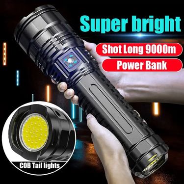 15000mah Built-in Battery 1000W Mot Powerful LED Flashlight Tactical Flash Light Emergency Spotlight 4km Holiday_voghion.com
