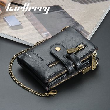 New Men's Short Wallet European And American Business Double Zipper Zero Wallet Multiple Card Slots_ipsvogv.com