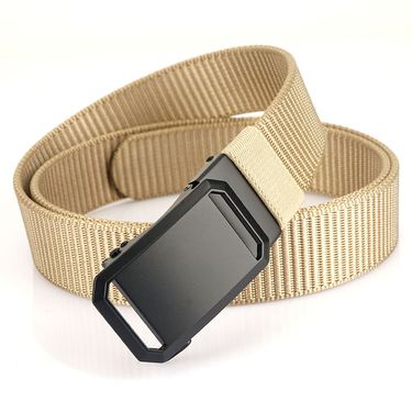 Men's Belt Toothless Automatic Buckle Nylon Tactical Belt Middle Aged And Young Business All Match Fashion Men's Canvas Pants Belt_voghion.com