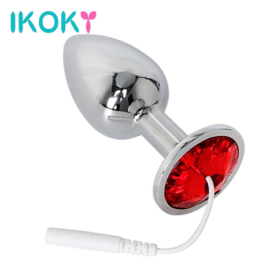 IKOKY Electro Butt Sex for Men Women Medical Themed Toys Therapy Massager Rhinestone Electric Shock Anal Plug_voghion.com