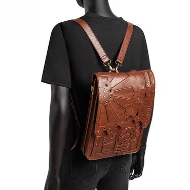 Steampunk Retro Gear Backpack Women's Schoolbag Shoulder Crossbody Bag_voghion.com