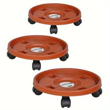 Removable Brick Red Plant Stand Heavy Duty With Wheels Thickened Resin Flower Pot Tray Indoor Outdoor Gardening Balcony Tools_voghion.com