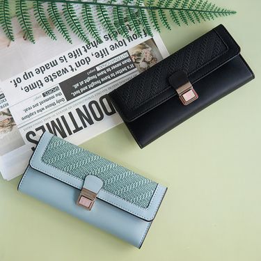 New color stitching pu coin purse fashionable multi card slot zipper wallet cross border short wallet for women_voghion.com