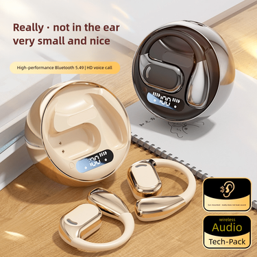 True Wireless Earphones Open Air Conduction Earbuds Small Round Cake Design Sports Music OWS Headphones High Quality Headset HIFI Sound_voghion.com