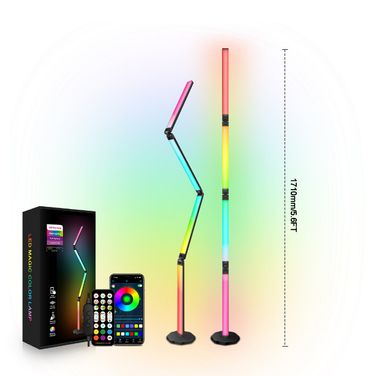 DIY Bluetooth floor lamp Folding floor lamp Tuya WiFi colorful desktop lamp RGBIC colorful corner lamp_voghion.com