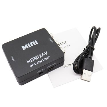HDMI-compatible to AV Scaler Adapter Car HD Video Converter Box RCA AV/CVBS L/R Video 1080P HDMI2AV Support NTSC PAL_voghion.com