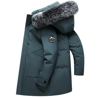 Down Mid-length 2022 New Hooded Large Fur Collar Fashionable Winter Thickened Men's Jacket Trendy Men_voghion.com