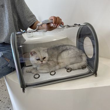 Panoramic Transparent Pet Outdoor Bag, Car Mounted Cat Breathable Space Cabin Pet Backpack, Hand-held Crossbody Cat Cage_voghion.com