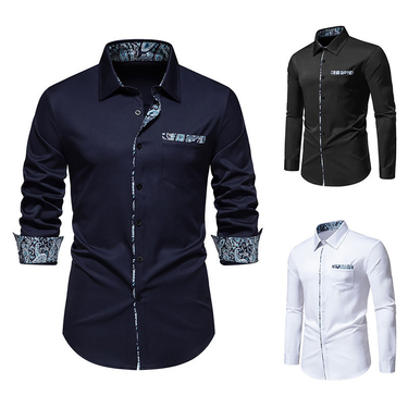 2024 Spring New European Size Men's Fashion Triangle Neck Cashew Flower Colored Long sleeved Shirt for Men_mkmklike.com