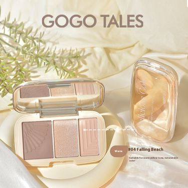 GTALES Gogo Dance Light and Soft Focus Tri color Matte High gloss Shadow Powder Integrated Plate GT566_voghion.com