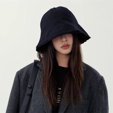 2025 Fall/Winter New Women's Fisherman Hat Black Bucket Hat Stylish And Versatile_voghion.com