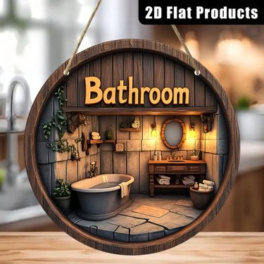 Rustikale Holz Badezimmer Wanddekoration,Heimdekoration, Stromloses Badezimmer Wandkunst| Dekorative Wandbehänge, Badezimmer Dekoration_voghion.com