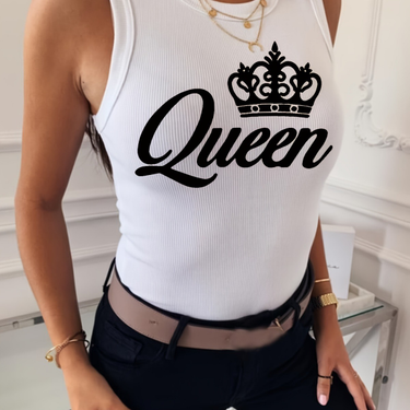 Women's fashion high elastic small pit strip fashion printed vest_voghion.com