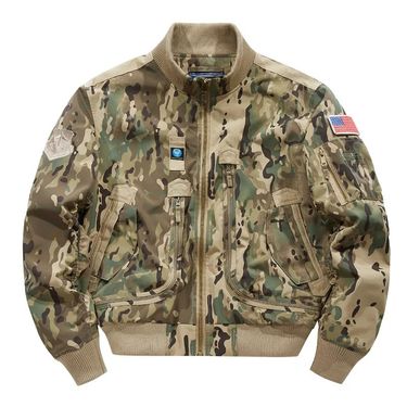 2024 Spring Autumn Loose Tactical Military Jackets Big Pocket Pilot Coat Bomber Jacket Zipper Flight Outwear_voghion.com