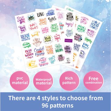 English stickers transparent color text encouragement phrases handwritten quotes planning decoration handbook inspirational stickers_voghion.com