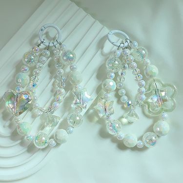 Crystal Five-Pointed Star Electroplated UV Keychain Ins Style Heart Bag Accessories Pendant Live Blind Box Gift_voghion.com