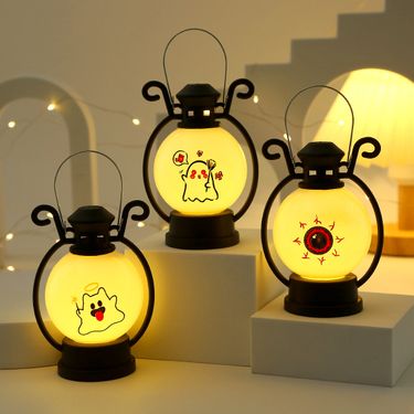 Halloween LED Pumpkin Lantern - Portable Spooky Ghost Decor With Flameless Candle Light For Party & Home Decoration_voghion.com