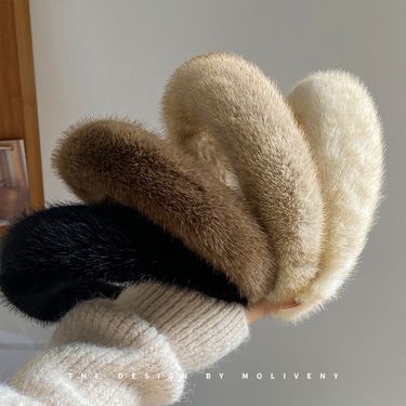 Fashion senior plush headband hair accessories female autumn and winter outing 100 wide edge temperament headband pressure hair clip headwear_voghion.com