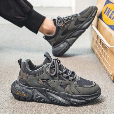 Summer New Breathable Mesh Men's Versatile Thick Soled Sports And Leisure Running Dad Trendy Shoes_voghion.com