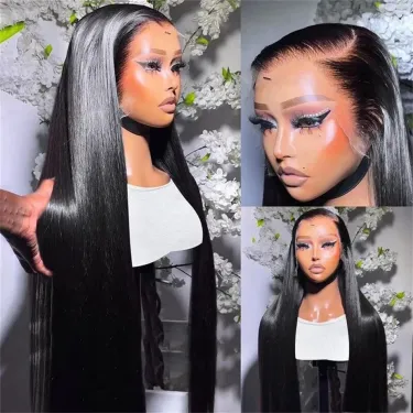 32 inch Straight Lace Frontal Wig Human Hair HD Lace Front Wig Pre Plucked Brazilian 100% Human Hair Wig Glueless Wig_voghion.com