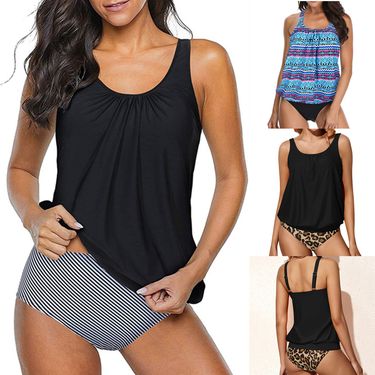 2023 New Split Swimwear Feminine Tankini Conservative Beach Swimwear_voghion.com