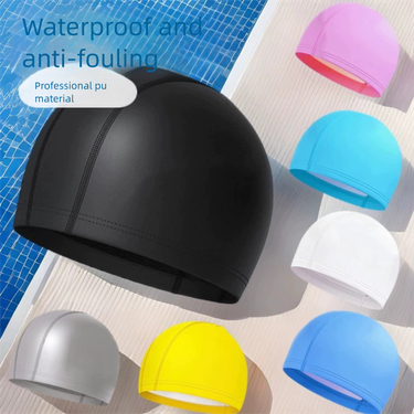 Adult For Men And Women, Long Hair Cap, Waterproof, Elastic, Comfortable, Non-Tightening PU Swimming Cap_voghion.com