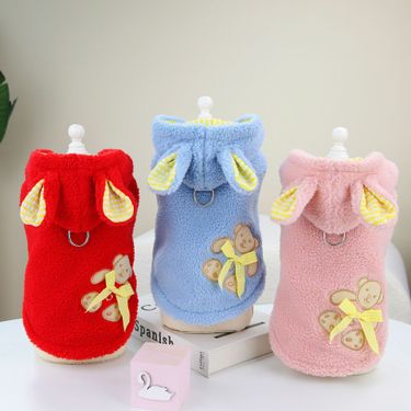 Dog Autumn/Winter Cotton Teddy Cat Pet Clothes Winter 23 Bow Tie Bear Vest_voghion.com