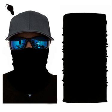 LazyZoom Xunhui Black Solid Color Magic Seamless Cycling Mask Sun Protection Neck Gaiter Sports Headscarf Bandana_voghion.com