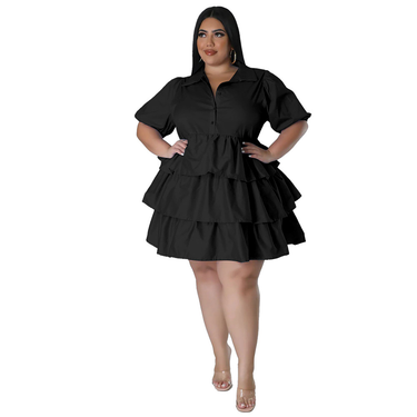 Women's casual loose large size sexy dress _viptrois.com