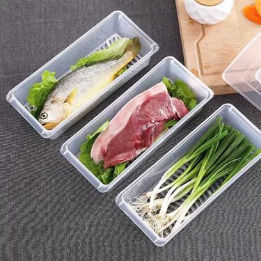 Kitchen Draining Partition Fresh-keeping Box Household Refrigerator Refrigeration Storage Box Fresh-keeping Fish Box Seafood and Vegetable Storage Box_voghion.com