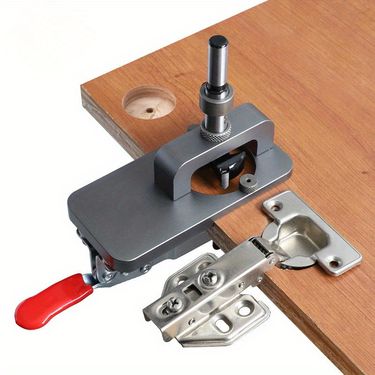35mm Hinge Boring Jig Kit - Concealed Hinge Drilling Guide Jig - Aluminum Alloy Hinge Hole Opener Template Puncher Locator_voghion.com