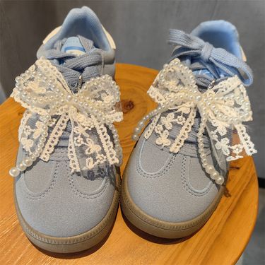 Lace Bow Shoelace Buckle High Grade Small Fragrance Style Shoe Decoration Buckle Girl Small Leather Shoe Accessories_voghion.com