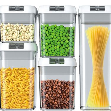 5-Piece Airtight Food Storage Containers Set – BPA-Free PS+PP Plastic Kitchen Canisters With Locking Lids (Stackable Pantry Organizers)_voghion.com
