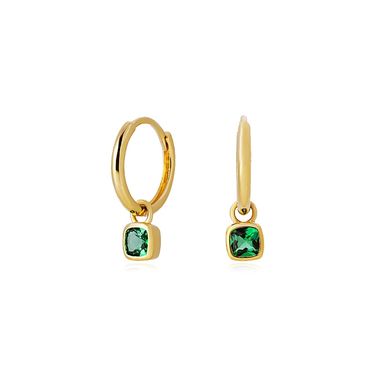 Women's Jewelry S925 Silver Plated With Gold Earrings Fashionable Green Zircon Earrings Niche Versatile Earrings_voghion.com