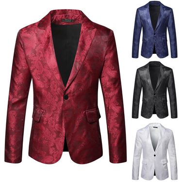 2024 Bright Face Dark Pattern Small Performance Stage Suit Coat Men's_voghion.com